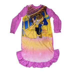 Disney's Vintage 80s Beauty & the Beast princess belle long graphic nightgown 14